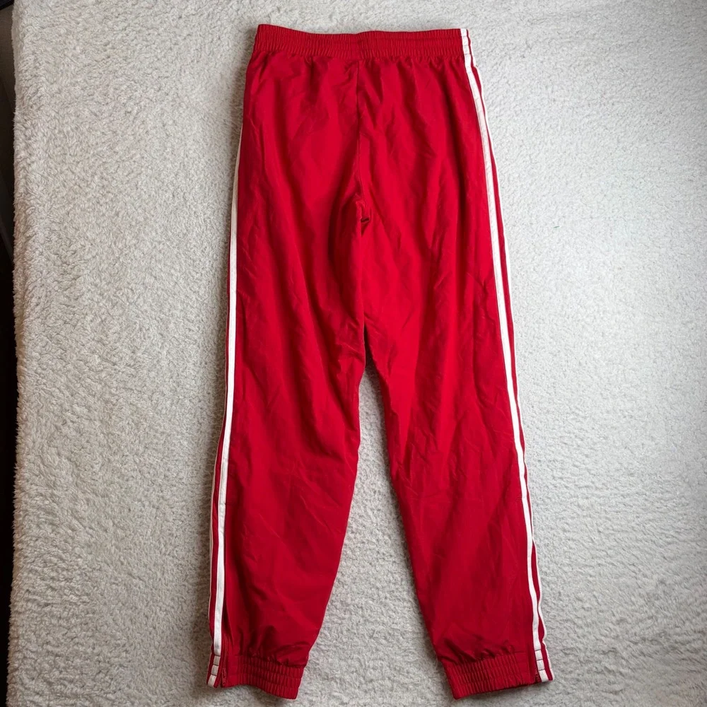New no tag Adidas Red Three Stripe Track Pants Mens Small Y2K Athletic Joggers